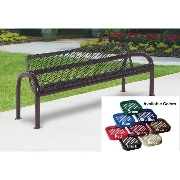 Ultrasite 4 Ft. Contour Bench - Portable/Surface Mount, Thermoplastic Coated Steel, Burgundy