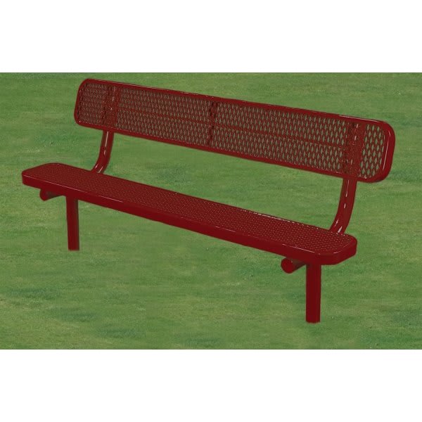 Ultrasite 6 Ft. In-Ground Mount Park Bench (Red)