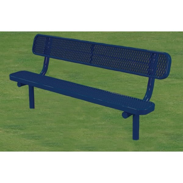 Ultrasite Bench 6' In Ground Park Bench, Ultra Blue
