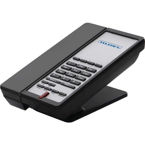Teledex Single Line Cordless Speakerphone With Four Guest Service Keys Black