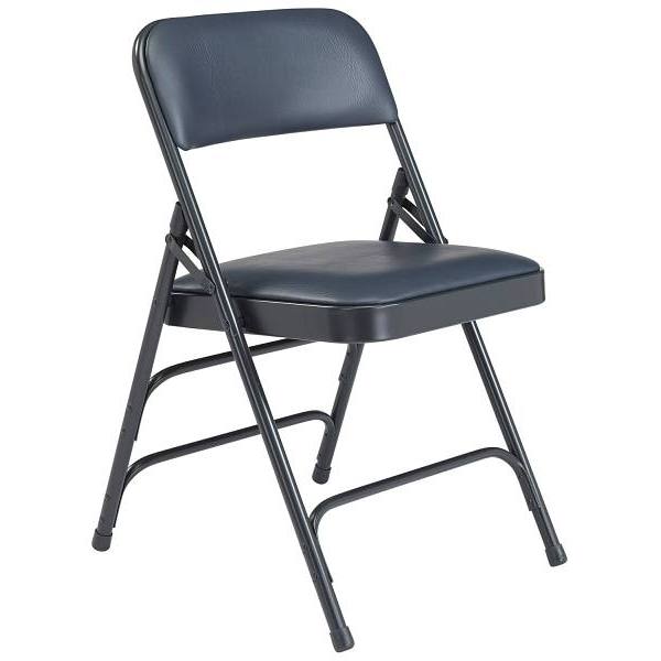 National Public Seating Premium Vinyl Char-Blue Folding Chairs, Package Of 4