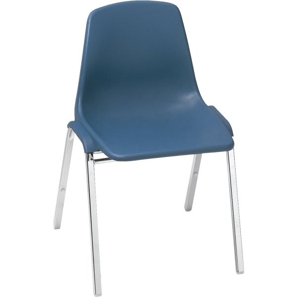 National Public Seating Heavy-Duty Polyshell Plastic Stacking Chair, Blue