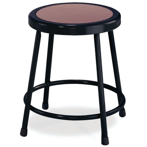 National Public Seating Black Hardboard Stool 18 Height
