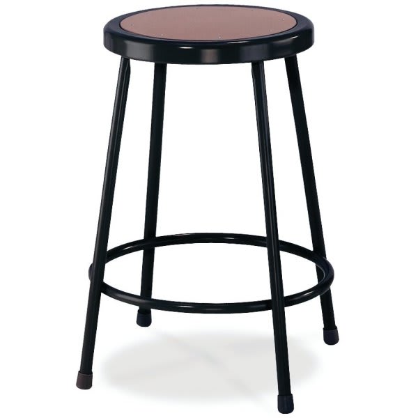 National Public Seating Black Hardboard Stool 24 Height