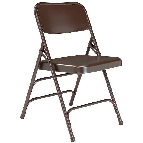National Public Seating Steel Brown Folding Chair, Triple Brace, Package Of 4