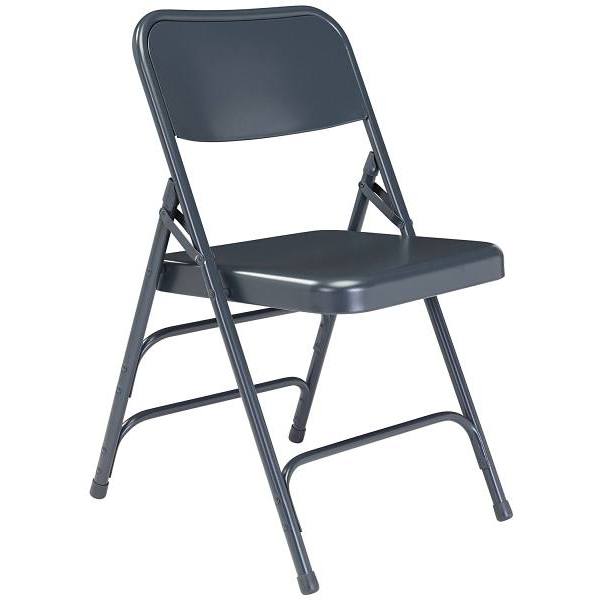 National Public Seating All Steel Blue Folding Chair, Triple Brace,package Of 4