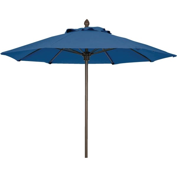 Fiberbuilt 7.5' Push-Up Market Umbrella, Marine Grade Cover, Pacific Blue