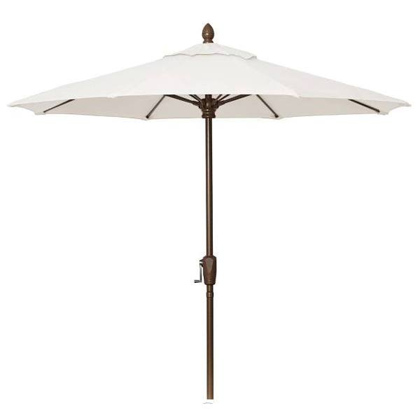 Fiberbuilt 7.5' Crank Market Umbrella, Marine Grade Cover, Natural
