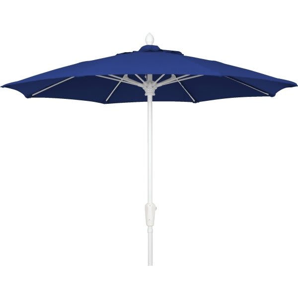 Fiberbuilt 9' Crank Market Umbrella, Marine Grade Cover, Royal Blue