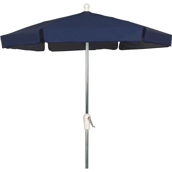 Fiberbuilt™ 7.5' Garden Umbrella, Fiberglass Ribs, Vinyl Cover, Tilt, Navy Blue