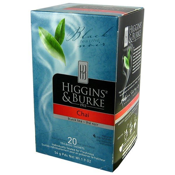 Higgins & Burke Chai Black Tea Bags Case Of 120