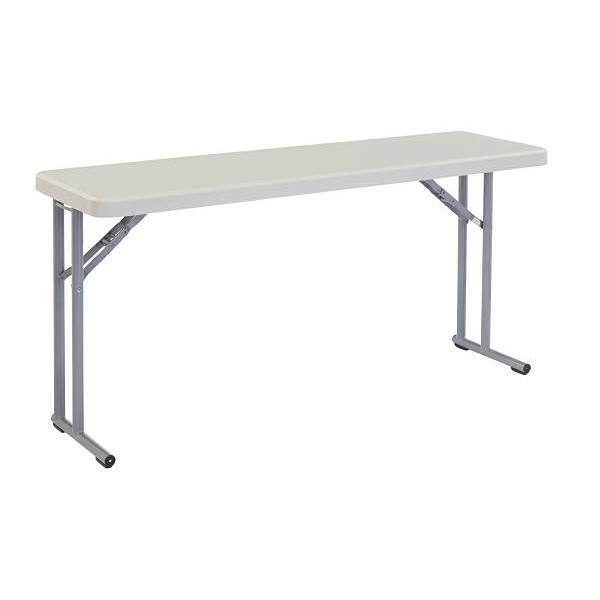 National Public Seating Rectangle Folding Table 30hx18wx60l" Gray Speckled