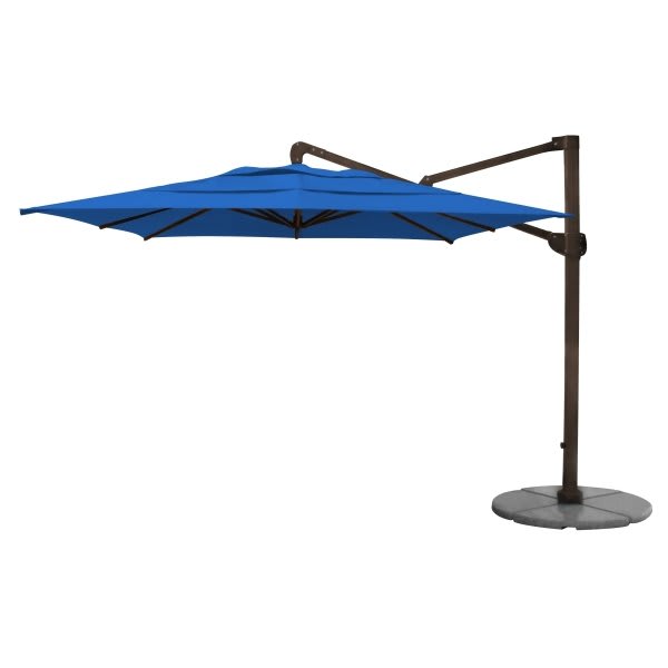 Fiberbuilt Cantilever Pacific Blue Acrylic Umbrella 10' Includes 480lb Base