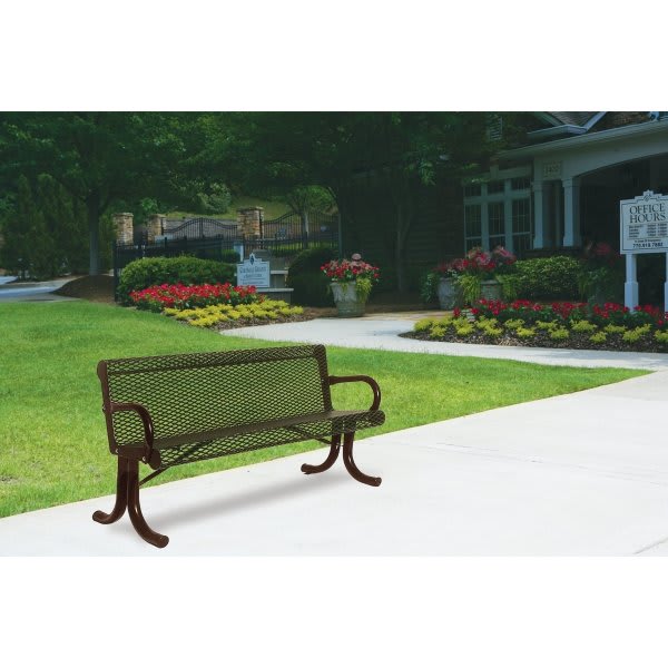 Ultrasite 6' Courtyard Park Bench, Surface Mount - Beige