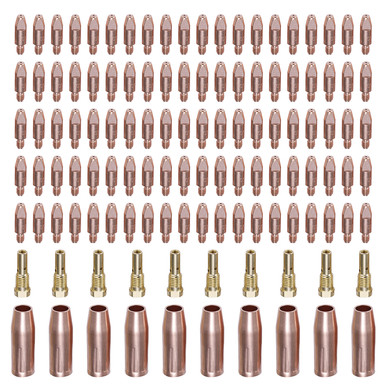 MIG030-120, MIG Welder Parts, 100-pcs .030" Tips, 10-pcs Nozzles, 10-pcs Diffusers for MTS-165/185/205, MIG-160/180/200, MIG-140GS MIG030-120