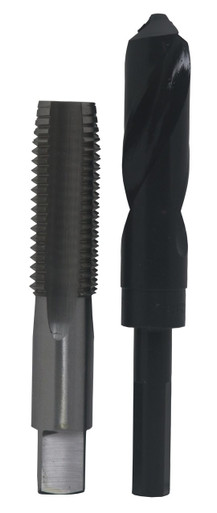 1-1/8"-7 HSS Plug Tap and 63/64" HSS 1/2" Shank Drill Bit POU1-1/8-7