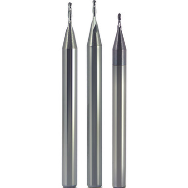 0.016" Dia. x 1/8" Shank x 0.024" DOC x 1-1/2" OAL, Carbide Uncoated, 2 Flute, Ballnose End Mill Series/List #5915 MT3145616