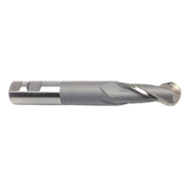1/2" Dia. x 1/2" Shank x 1" DOC x 4" OAL, HSS Uncoated, 2 Flute, Ballnose End Mill Series/List #1888 MT2043142