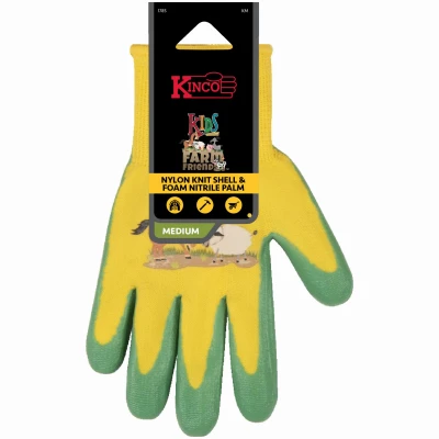 Medium Kids' Nylon Safety Gloves – Mixed Yellow & Orange Pack