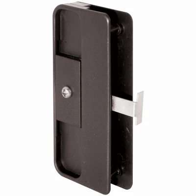 Screen Door Latch and Pull Mortise Style, Black Plastic