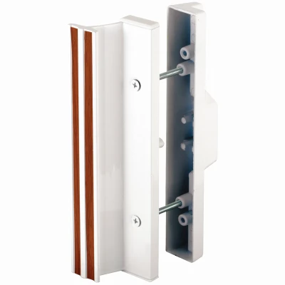 Mortise Style Sliding Patio Door Handle, White Diecast, 3-15/16 In.