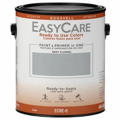 Ready To Use Interior Paint & Primer, Eggshell Acrylic Latex, Gray Flannel, 1 Gallon