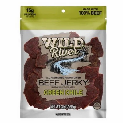 Wild River Old Fashioned Beef Jerky, Green Chile, 3.5 oz.