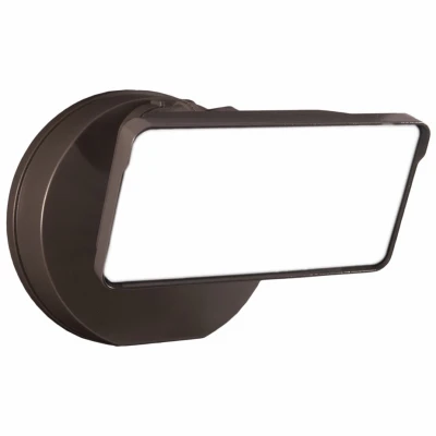 Square Head LED Outdoor Flood Light, Dusk-To-Dawn Operation, 1500 Lumens, Bronze Finish