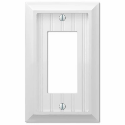 Cottage Wall Plate, White Faux Wood, 1 Rocker