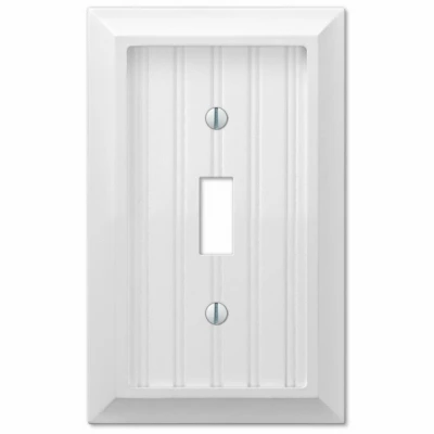 Cottage Wall Plate, White Faux Wood, 1 Toggle