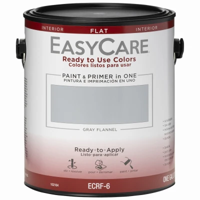 Ready To Use Colors Paint & Primer, Interior Flat Latex, Gray Flannel, Gallon