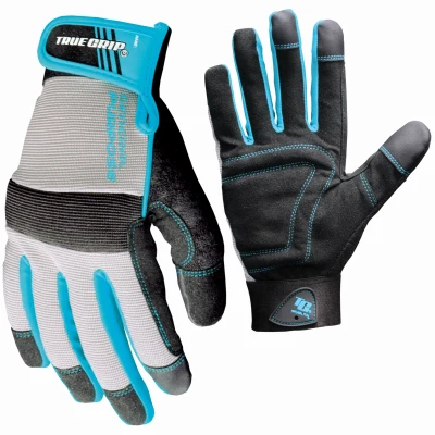 High-Performance Work Gloves, Synthetic Leather, Spandex Shell, Women's Medium