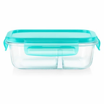 MealBox Glass Food Storage Container, 2 Compartments, 2.1 Cups