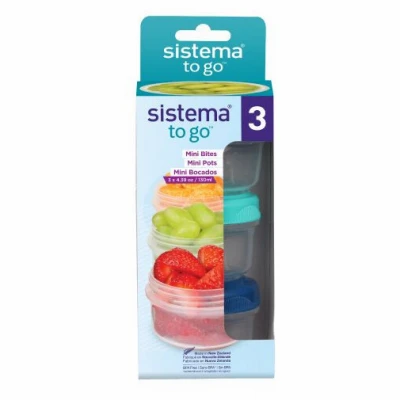 To Go Mini Bites Snack-Size Storage Containers, 4.39 oz., 3-Pk.