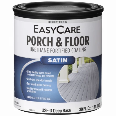 Porch & Floor Interior/Exterior Satin Coating, Urethane Fortified, Deep Base, 1 Qt.