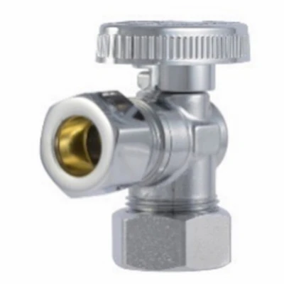 Brass Ball Angle Valve, Quarter Turn, 1/2 x 1/2 In.