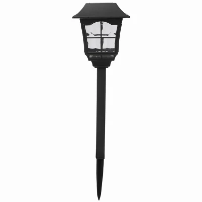 Solar Stake Light, Black Plastic, Square