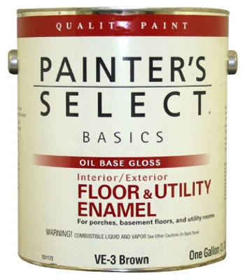 Floor & Utility Enamel, Oil-Base, Brown, 1 Gallon
