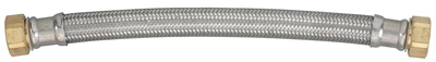 Water Heater Connector, Braided Stainless Steel, 7/8 Compression x 3/4 FIP x 12 In.