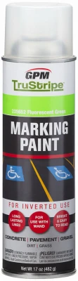 Inverted Aerosol Marking Paint, Fluorescent Glow Green, 17 oz.