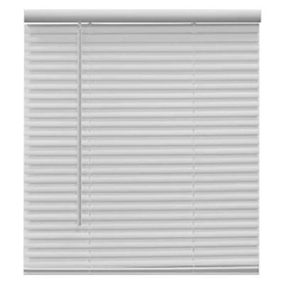 Light Filtering Mini Blinds, White PVC, Cordless,1 x 23 x 64-In.