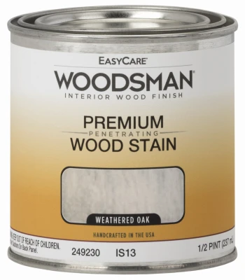 Woodsman Interior Stain, Oil Base, Weathered Oak, 1/2 Pt.