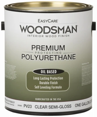Woodsman Fast Dry Varnish Polyurethane Interior Wood Finish, Oil Base, Clear Semi-Gloss, Gallon