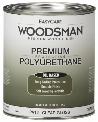 Woodsman Fast Dry Varnish Polyurethane Interior Wood Finish, Oil Base, Clear Gloss, Qt.