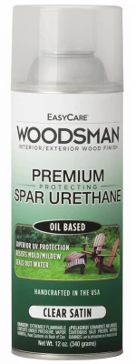 Woodsman Spar Urethane, Indoor/Outdoor, Clear Satin, 12 oz. Spray