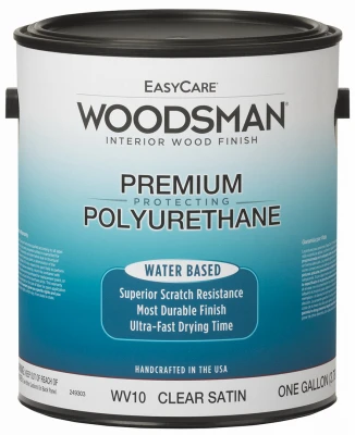 Woodsman Fast Dry Protective Polyurethane Wood Finish, Interior, Water Base, Clear Satin, Gallon