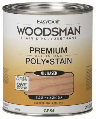 Woodsman Stain & Polyurethane, Oil-Base GlossClassic Oak, Qt.