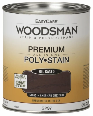 Woodsman Stain & Polyurethane, Oil-Base GlossAmerican Chestnut, Qt.
