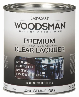 Woodsman Lacquer Protective Finish For Wood & Metal, Clear Semi-Gloss, Qt.