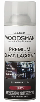 Woodsman Lacquer Protective Finish For Wood & Metal, Clear Gloss, 12 oz. Spray